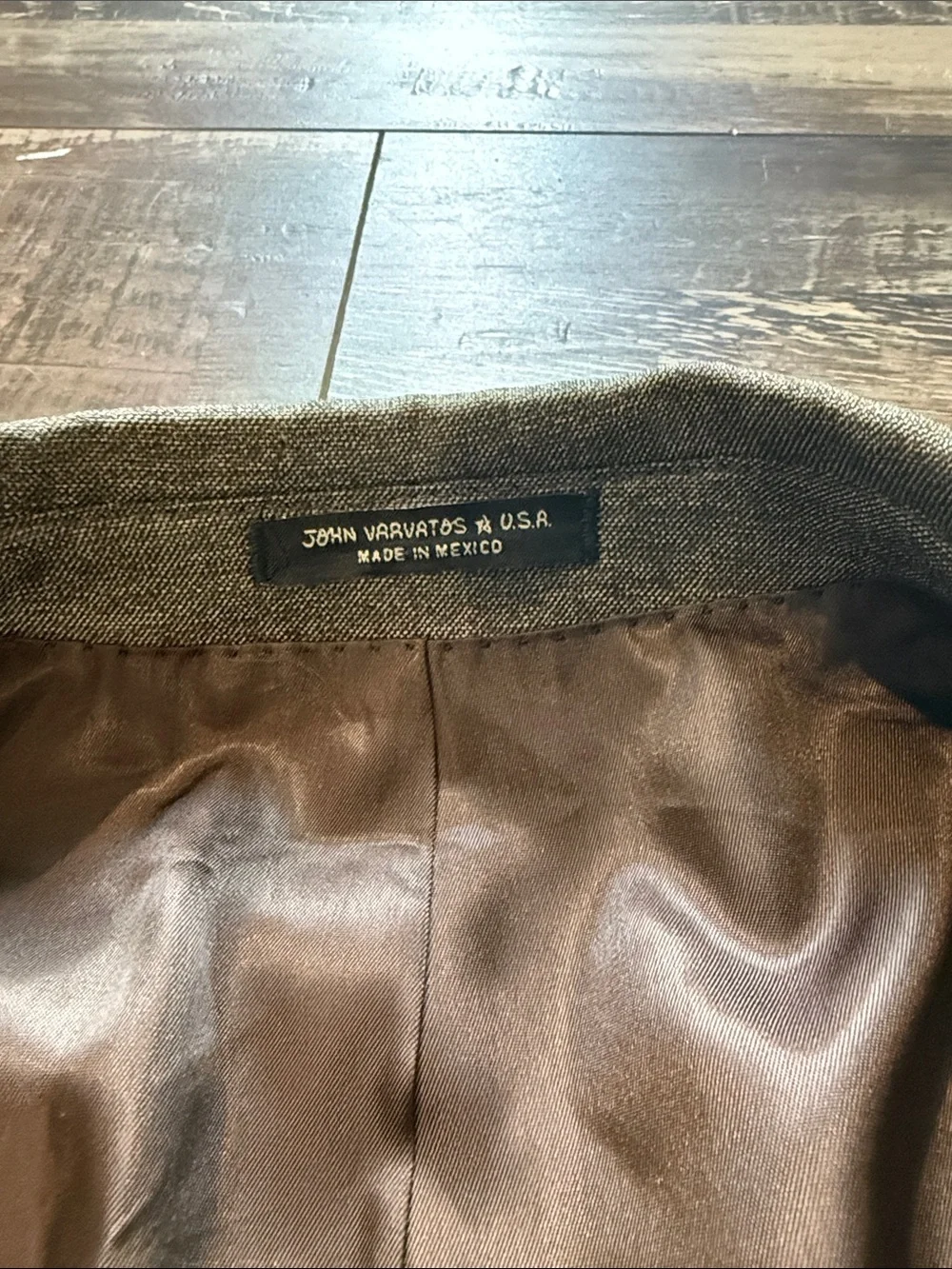 John Varvatos Men's Brown Herringbone Sport Coat